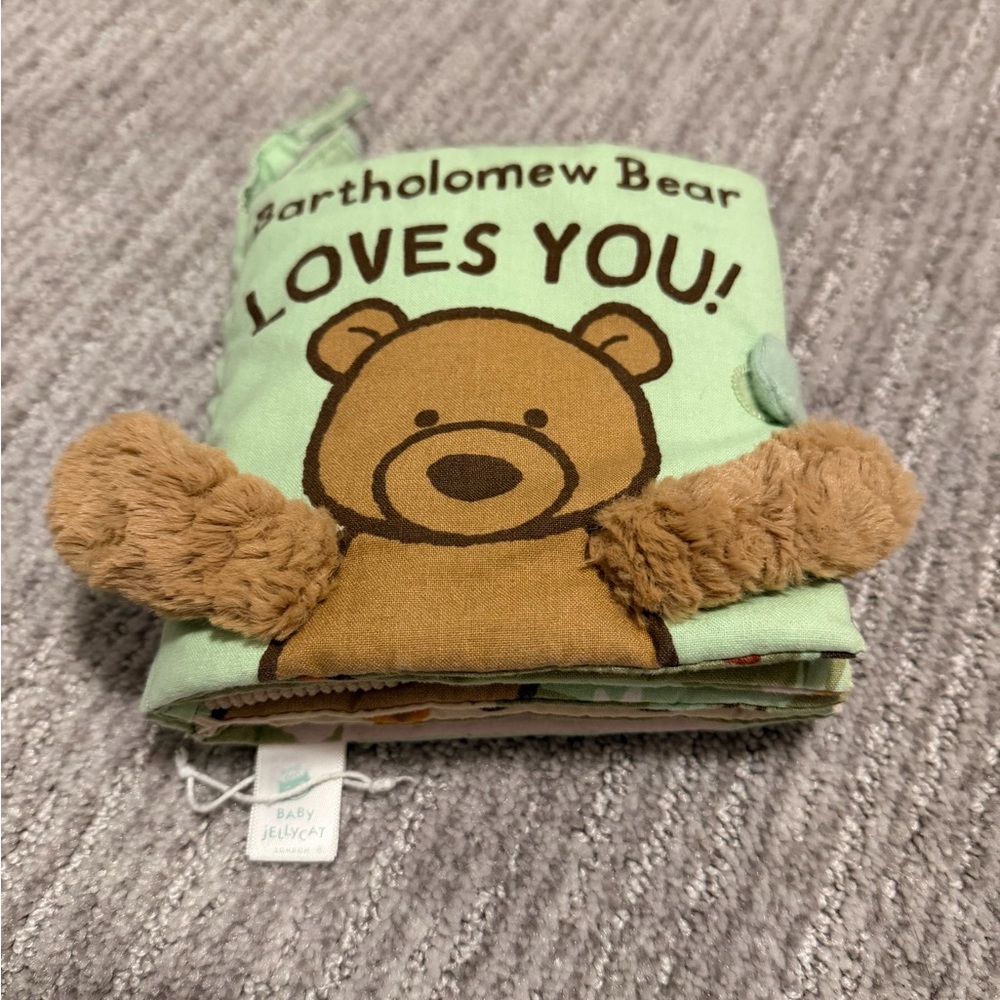 Jellycat Bartholomew Bear Green and Cream Baby Book